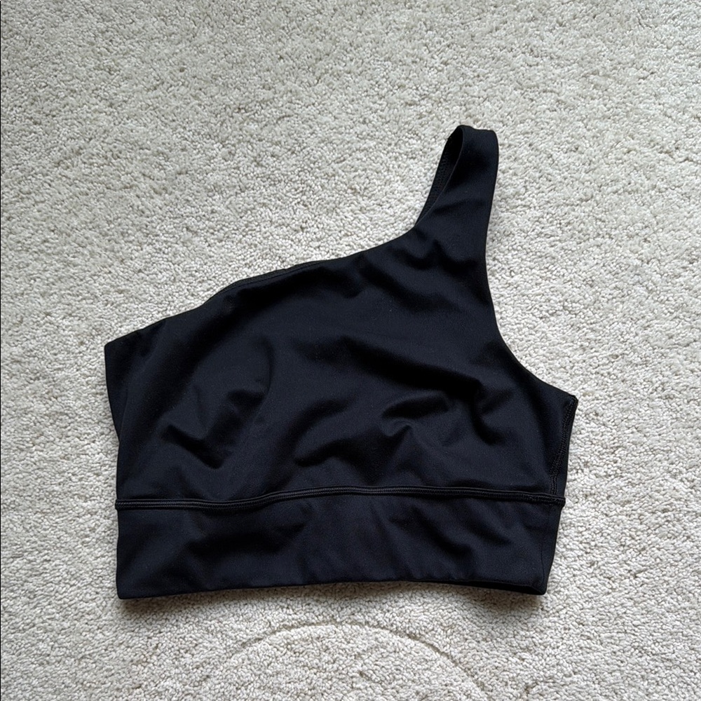 One-Shoulder Black Sports Bra